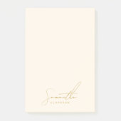 シックなミニマリスト手書き金ゴールドスクリプトタイポグラフィ ポストイット (正面)