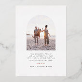 シックなミニマリスト書道アーチメリークリスマス 箔シーズンカード (裏面)