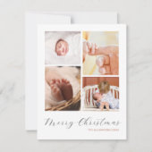 シックなミニマリスト4フォトコラージメリークリスマス シーズンカード (正面)