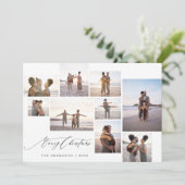 シックなミニマリスト9フォトコラージメリークリスマス シーズンカード (スタンド正面)