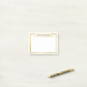 シックなミニマリズム黄金のフォイルのオフィスメッセージ ポストイット (デスク上)