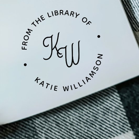 シックなミニマルイニシャルラウンドタイポグラフィライブラリ セルフインキングスタンプ