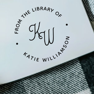 シックなミニマルイニシャルラウンドタイポグラフィライブラリ ラバースタンプ