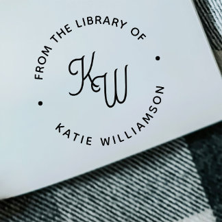 シックなミニマルイニシャルラウンドタイポグラフィライブラリ ラバースタンプ