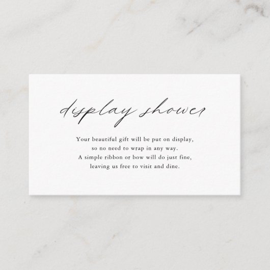 シックなミニマルエレガントリストシンプルディスプレイシャワー エンクロージャーカード (正面)