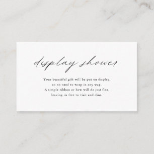 シックなミニマルエレガントリストシンプルディスプレイシャワー エンクロージャーカード