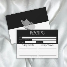 シックなミニマルタイポグラフィバタフライレシピカード