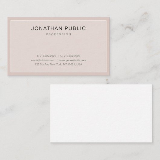 シックなミニマルデザインモダンエリートプレーントレンディー 名刺 (正面/裏面)