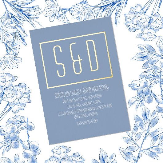 シックなミニマルモダンリストスクリプト 箔招待状