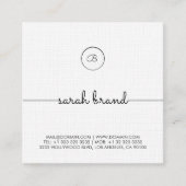 シックなミニマル主義モノグラム スクエア名刺 (正面)