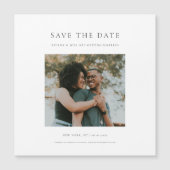 シックなミニマル写真モダン日付磁石を保存 (正面)