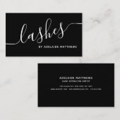 シックなミニマル白黒ラッシュエクステンションアーティスト 名刺 (正面/裏面)