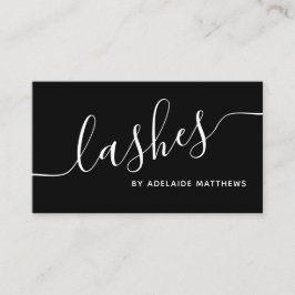 シックなミニマル白黒ラッシュエクステンションアーティスト 名刺