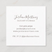 シックなミニマル結婚リストモノグラムとイベントプランナー スクエア名刺 (裏面)