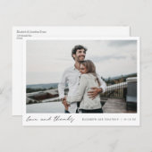 シックなミニマル結婚リスト写真ありがとう ポストカード (正面/裏面)