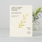 シックなミニマル結婚主義シャンパーニュの駆け落ち 箔招待状 (立ち正面)