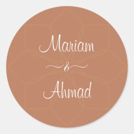 シックなミニマル装飾テラコッタの名前 ラウンドシール