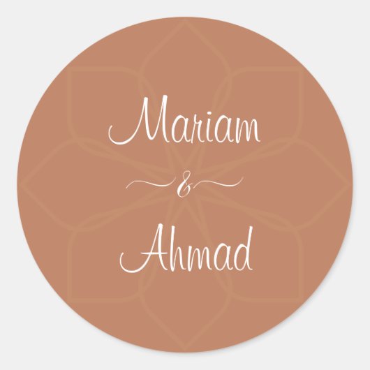 シックなミニマル装飾テラコッタの名前 ラウンドシール (正面)