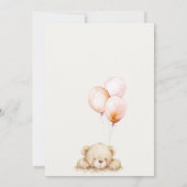 シックなミニマル赤面心待ちバルーン赤ちゃんシャワー サンキューカード (裏面)