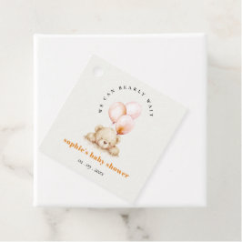 シックなミニマル赤面心待ちバルーン赤ちゃんシャワー フェイバータグ