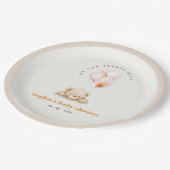 シックなミニマル赤面心待ちバルーン赤ちゃんシャワー ペーパープレート (アングル)