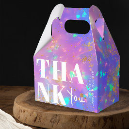 シックなミニマル金ゴールドオパールはっきりしたサンキュー結婚ズ フェイバーボックス