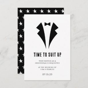 シックなミニマルGroomsman Proposal Card サンキューカード