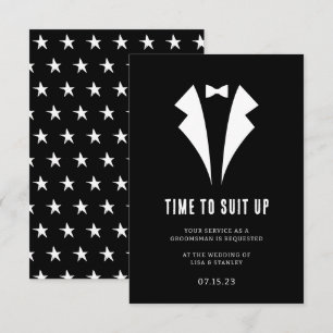 シックなミニマルGroomsman Proposal Card サンキューカード