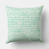 シックなミントウォーターカラーシェブロンストライプ金ゴールドこんにちは クッション (裏面)