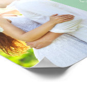 シックなミントグリーンカップルの結婚写真の歓迎 ポスター (角)