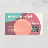 シックなミントグリーンマウブタウペ赤面ピンクアートパターン 名刺 (裏面)