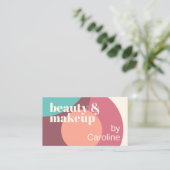 シックなミントグリーンマウブタウペ赤面ピンクアートパターン 名刺 (スタンド正面)