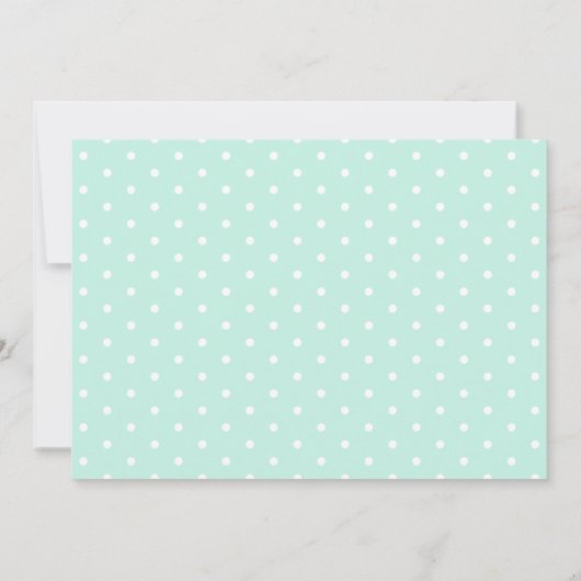 シックなミントグリーン&ピンクの花の誕生発表 案内状 (裏面)