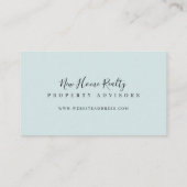 シックなミントブルーウォーターカラーフロントドアエントランスウェイ 名刺 (裏面)