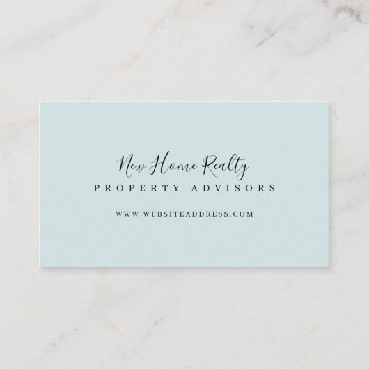 シックなミントブルーウォーターカラーフロントドアエントランスウェイ 名刺 (裏面)