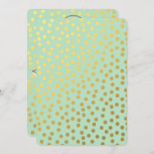 シックなミント金ゴールドドット赤ちゃんシャワー 招待状 (正面/裏面)