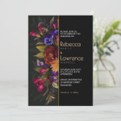 シックなムーディーズ花模様結婚式招待状 招待状 (スタンド正面)