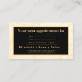 シックなメイクアップアーティストヘアサロンアポイントメントカード 名刺 (裏面)