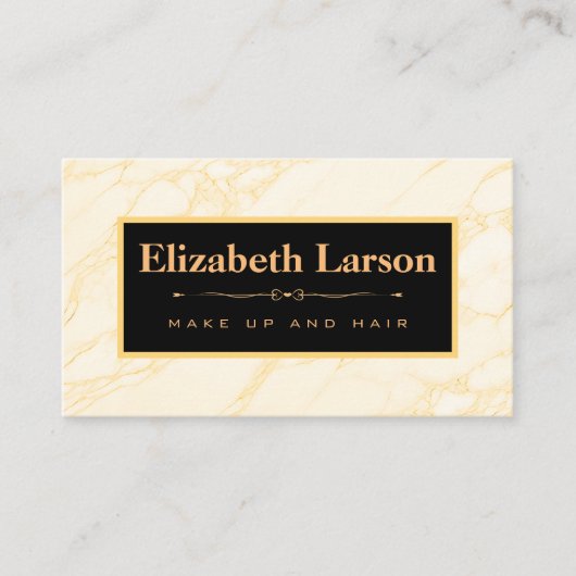 シックなメイクアップアーティストヘアサロンロイヤルカード 名刺 (正面)