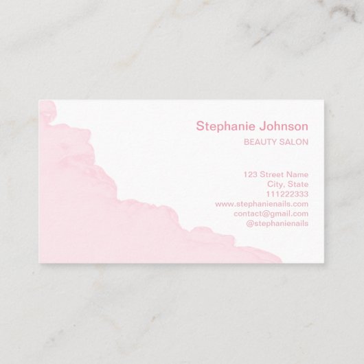 シックなメイクアップアーティスト美しいサロン赤面ピンクグリッター 名刺 (裏面)