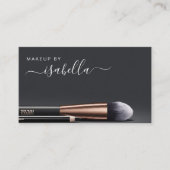 シックなメイクアップアーティストQRコードブラック 名刺 (正面)