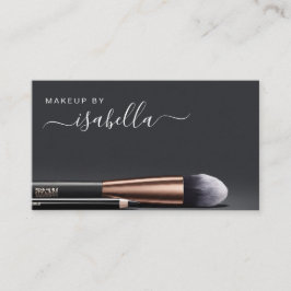 シックなメイクアップアーティストQRコードブラック 名刺