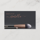 シックなメイクアップアーティストQRコード銅ブラック 名刺 (正面)