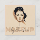 シックなメイクアップカスタムプロフェッショナルQRコードMUA スクエア名刺 (正面)