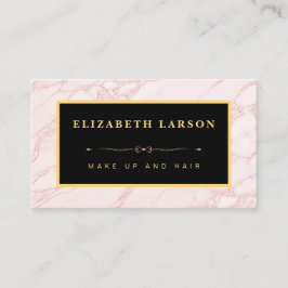 シックなメイクアップバラ金ゴールドマーブルアーティストヘアサロン 名刺