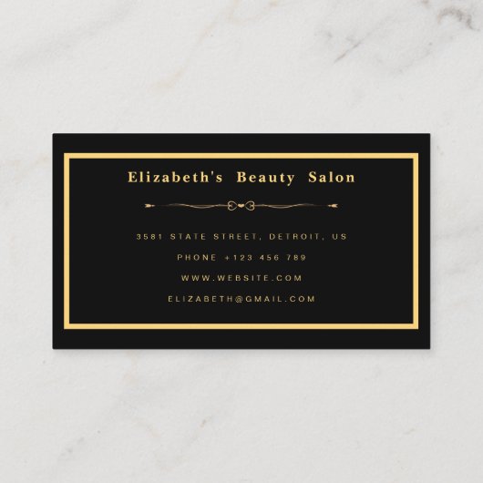 シックなメイクアップ虹色の大理石アーティストヘアサロン 名刺 (裏面)