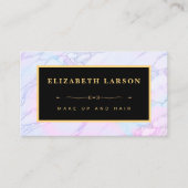 シックなメイクアップ虹色の大理石アーティストヘアサロン 名刺 (正面)