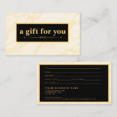 シックなメイクアップ金ゴールドアーティストヘアサロンギフトカード 名刺 (正面/裏面)