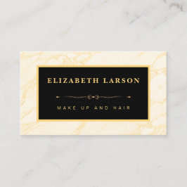 シックなメイクアップ金ゴールドマーブルアーティストヘアサロン 名刺