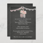 シックなメイソンジャー&シャルボ結婚ードの挿入カード エンクロージャーカード (正面/裏面)